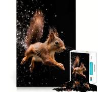 Rompecabezas para Adultos Ardilla Entre Gotas de Lluvia de 1000 Piezas Juego de ingenio para el hogar Regalo Memorable 38x52cm