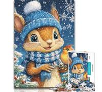 Rompecabezas para Adultos: Ardillas en Invierno, 1000 Piezas, Toda la Familia, 50x75cm
