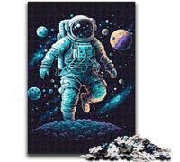 Rompecabezas para Adultos Astronauta en el Espacio Ayuda al Cerebro a ejercitar Juguetes adictivos para Cultivar la Paciencia Adecuado para Parejas 26x38cm