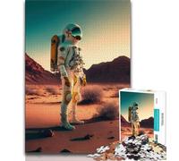 Rompecabezas para Adultos: Astronauta en un Nuevo Planeta Rompecabezas de 1000 Piezas para Adultos Regalo con póster y Hoja de Trivia a Juego para Mayores de 14 años (50x75cm)