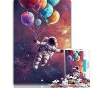 Rompecabezas para Adultos: Astronauta Globo aerostático Rompecabezas para Adolescentes 1000 Piezas Juguetes educativos Juegos Familiares Regalo de cumpleaños (50x75cm)