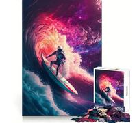 Rompecabezas para Adultos: Astronauta Surfista, 1000 Piezas, diseño estratégico, para Relajarse y desconectar Ajuste Perfecto Un Regalo Ideal (38x52cm)