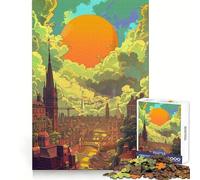 Rompecabezas para Adultos Atardecer en Birmingham, Reino Unido de 1000 Piezas Refuerza la Memoria Diversión Relajante Bordes de Calidad Un Regalo Encantador 50x75cm
