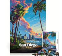 Rompecabezas para Adultos Atardecer en San Diego de 1000 Piezas Ejercicios de lógica Un pasatiempo Relajante Bordes limpios Un Regalo estupendo (38x52cm)