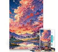 Rompecabezas para Adultos Atardecer Sereno de 1000 Piezas, Rompecabezas para ejercitar la Mente, patrón Relajante, artículo de Santa Claus (38x26cm)