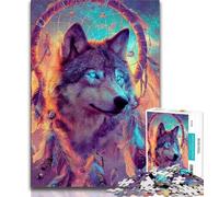 Rompecabezas para Adultos: Atrapa a un Lobo con Red Juego Familiar para aliviar el estrés desafío difícil Adecuado para Parejas 26x38cm