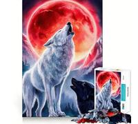 Rompecabezas para Adultos Aullido de Lobo de 1000 Piezas Juego de Entrenamiento cognitivo Encaje Huecos Actividad Relajante para la Mente (38x26cm)