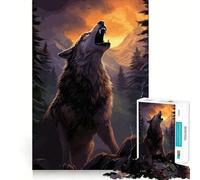 Rompecabezas para Adultos Aullido de Lobo de 1000 Piezas,Juego de estimulación cognitiva,diseño Ajustado sin Huecos,Regalo de cumpleaños,Juguete para ejercitar la Mente (50x75cm)