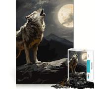Rompecabezas para Adultos Aullido de Lobo de 1000 Piezas,Juego para estimular la Mente,diseño Ajustado sin Huecos,Regalo de cumpleaños,Juguete para ejercitar el Cerebro (38x52cm)