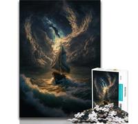 Rompecabezas para Adultos Barco en el mar Rompecabezas de 1000 Piezas para Adultos, Juguetes Juegos educativos Alivio del estrés Interacción Entre Padres e Hijos 75x50cm