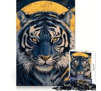 Rompecabezas para Adultos Blue Tiger Moon de 1000 Piezas, para Desarrollo Cerebral, Entretenimiento Ligero, Bordes Afilados, (38x26cm)