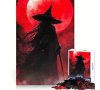 Rompecabezas para Adultos Bruja bajo la Luna roja de 1000 Piezas Desarrolla la Capacidad analítica, es Ideal para Relajarse y Disfrutar del Invierno (38x52cm)