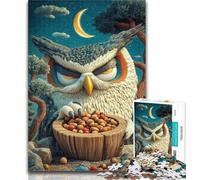 Rompecabezas para Adultos Búho durmiendo, 1000 Piezas, diseño de carbón, Ideal para Pasar el rato y Decorar el hogar, 50x75cm