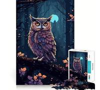 Rompecabezas para Adultos Búho Misterioso de 1000 Piezas Juguete para ejercitar la Mente, Relajante y fácil de armar Regalo increíble (38x26cm)