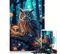 Rompecabezas para Adultos Búho Místico de 1000 Piezas Juguete para ejercitar la Mente y aliviar el estrés Diseño para armar Un Regalo Encantador (38x26cm)