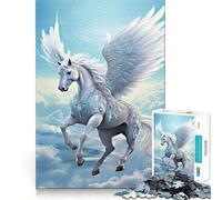 Rompecabezas para Adultos Caballo Alado en el Cielo de 1000 Piezas Desarrolla la Memoria y es Divertido Corte de Alta precisión Fácil de Aprender Disfrute en Familia (50x75cm)
