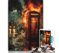Rompecabezas para Adultos: Cabina telefónica de Londres, 1000 Piezas, Juguetes educativos, Juguetes antiestrés, Lista de Deseos con Papá Noel, 50x75cm