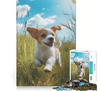Rompecabezas para Adultos Cachorro Corriendo en la Hierba, 1000 Piezas Juguete para ejercitar la Mente Divertido y Relajante Regalo Ideal para Las Fiestas (38x52cm)