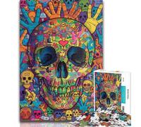 Rompecabezas para Adultos: Calavera psicodélica, 1000 Piezas, Juego Educativo para Adolescentes, cumpleaños y Navidad 50x75cm