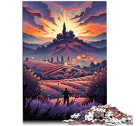 Rompecabezas para adultos, campos de lavanda de 1000 piezas en Provenza, Francia, juego desafiante de 14.95 x 20.47 pulgadas, regalos secretos de Papá Noel