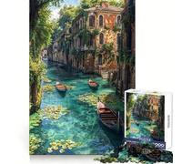 Rompecabezas para Adultos Canal Veneciano con góndolas - 1000 Piezas - Mejora la Memoria - Relajante - Corte preciso - Regalo Ideal (38x26cm)