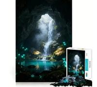 Rompecabezas para Adultos Cascada en una Cueva mística de 1000 Piezas Juguete para ejercitar la Mente, Relajante y fácil de armar Regalo increíble (38x26cm)