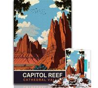 Rompecabezas para Adultos Cathedral Valley de 1000 Piezas, Juego Familiar difícil para aliviar el estrés, desafío difícil, Gran Regalo y Juguete, 38x26cm