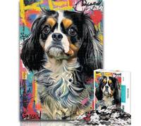 Rompecabezas para Adultos Cavalier King Charles Spaniel de 1000 Piezas, Ideal para Adultos y Adolescentes, Juegos educativos clásicos, Hermosa decoración, 26x38cm