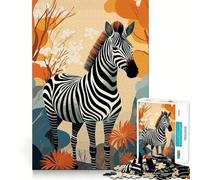 Rompecabezas para Adultos Cebra en el Bosque,1000 Piezas,Juego de Entrenamiento cognitivo,Encaje, Huecos,Actividad Relajante para la Mente (50x75cm)