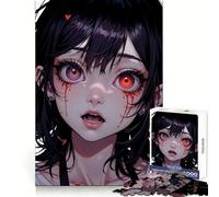 Rompecabezas para Adultos Chica Anime con Lágrimas de Sangre de 1000 Piezas Mejora la Memoria Relajante y placentero Corte preciso Regalo Ideal (50x75cm)