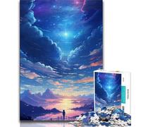 Rompecabezas para Adultos: Cielo Negro con Nubes arcoíris Rompecabezas para Adolescentes 1000 Piezas Juego desafiante para Todos para Mujeres Regalos para Hombres (38x26cm)