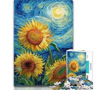 Rompecabezas para Adultos, Cielo Nocturno, Girasol, Rompecabezas de 1000 Piezas para Adolescentes, Regalos, Entrena tu Cerebro y Manos, Regalo de cumpleaños, Regalos de 50x75cm