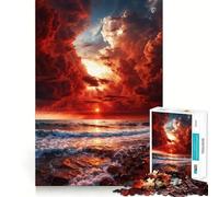 Rompecabezas para Adultos Cielo y mar al Atardecer de 1000 Piezas Fortalece la Memoria Arte de Bordes limpios y tranquilos Coleccionable 38x52cm