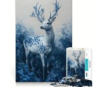 Rompecabezas para Adultos Ciervo Blanco en el Bosque de 1000 Piezas Juego Mental Regalo Ideal Troquelado de Alta precisión Actividad Relajante para Grupos en Interiores (50x75cm)