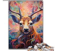 Rompecabezas para Adultos: Ciervos, Arte psicodélico, Rompecabezas desafiantes, tamaño 50x75cm, Juego de ingenio, Juego Familiar Interactivo, Apto para Mayores de 14 años.