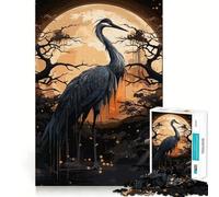 Rompecabezas para Adultos Cigüeña Negra Antigua,1000 Piezas,Juego de Memoria Mental,Corte de Alta precisión,Manualidades,Tiempo de Tranquilidad,Ejercicio Mental en casa (38x26cm)