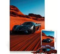 Rompecabezas para Adultos Coche Deportivo Koenigsegg Jesko Negro, Paseo por el Desierto 1000 Piezas Agudeza Mental Placer Relajante Ajuste preciso Regalo significativo (38x26cm)