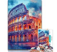Rompecabezas para Adultos Coliseo Romano al Atardecer, 1000 Piezas, Rompecabezas para Adolescentes y Adultos, Juguete Educativo de Aprendizaje, Toda la Familia, 26x38cm