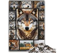 Rompecabezas para Adultos: Collage de Lobos para Mayores de 14 años Desafiante de completar, Pero Divertido y Gracioso Excelentes Regalos y Juguetes 26x38cm