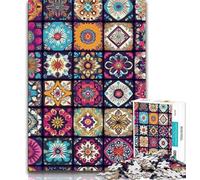 Rompecabezas para Adultos con Collage de Flores y Mandalas 1000 Piezas Juego Familiar para aliviar el estrés desafío difícil Regalo Ideal (26x38cm)