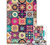 Rompecabezas para Adultos con Collage de Flores y Mandalas 1000 Piezas Juego Familiar para aliviar el estrés desafío difícil Regalo Ideal (26x38cm)