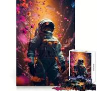 Rompecabezas para Adultos con diseño de Astronauta y Flores, 1000 Piezas Un desafío Mental para Disfrutar en Silencio Corte preciso (38x26cm)