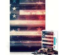 Rompecabezas para Adultos con diseño de Bandera Estadounidense de Doble exposición,1000 Piezas,para desarrollar la Memoria,Ajuste Estable,sin Piezas Que se muevan,Compacto,Ideal para Jugar en Familia