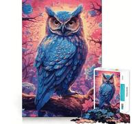 Rompecabezas para Adultos con diseño de búho en una Rama en Acuarela 1000 Piezas Juego Mental Regalo Troquelado de Alta precisión Actividad Relajante para Grupos en Interiores (38x52cm)