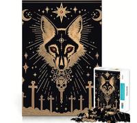 Rompecabezas para Adultos con diseño de Calaveras de Lobo y Cruces,1000 Piezas,Juego de Memoria Mental,Corte de Alta precisión,Manualidades,Tiempo de Tranquilidad,Ejercicio Mental en casa (50x75cm)