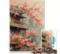 Rompecabezas para Adultos con diseño de casa Japonesa y Naturaleza, 1000 Piezas, Juguete para ejercitar la Mente, Juego Relajante, diseño para armar, Regalo increíble (50x75cm)