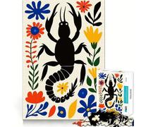 Rompecabezas para Adultos con diseño de Flores del zodíaco Escorpio, 1000 Piezas, Juguete para ejercitar la Mente, Ideal para Relajarse y armar una Imagen Regalo artístico (50x75cm)