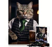 Rompecabezas para Adultos con diseño de Gato Americano de Pelo Corto, 1000 Piezas, para desarrollar la Memoria, Entretenimiento Tranquilo, Bordes limpios, (38x26cm)
