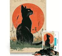 Rompecabezas para Adultos con diseño de Gato siamés al Atardecer, 1000 Piezas Fortalece la Memoria Arte de Bordes limpios y tranquilos Coleccionable 50x75cm
