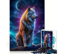 Rompecabezas para Adultos con diseño de Lobo y Hombre Lobo,1000 Piezas,Ideal para desarrollar la Memoria,Ajuste Estable,Piezas sin Movimiento,Compacto y Divertido para Jugar en Familia (38x26cm)